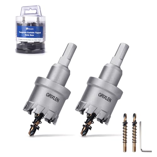 2 Pack 1-1/8" (29mm) Tungsten Carbide Tip Hole Saw with M2 Pilot bits - size: 1-1/8" (29mm) - 2 pack
