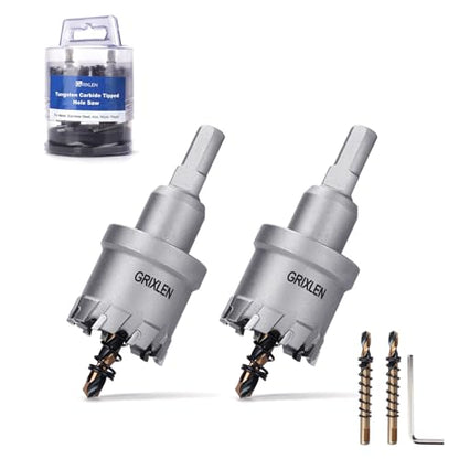 2 Pack 1-1/8" (29mm) Tungsten Carbide Tip Hole Saw with M2 Pilot bits - size: 1-1/8" (29mm) - 2 pack