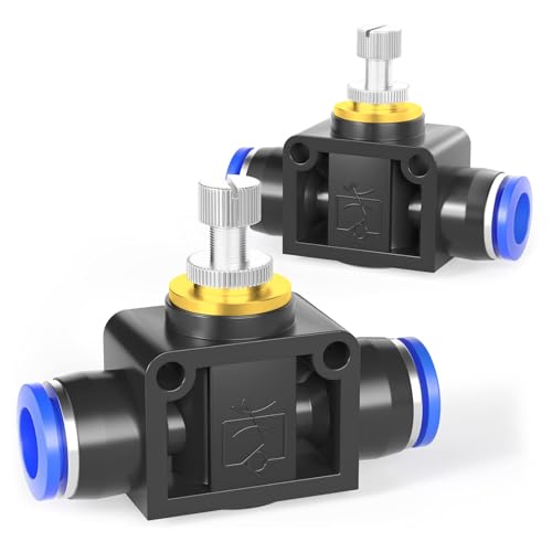 TAILONZ 4mm OD SCF-4 Air Flow Control Valve Push-to-Connect Fitting 5PCS - size: 4mm/Blue/5PCS