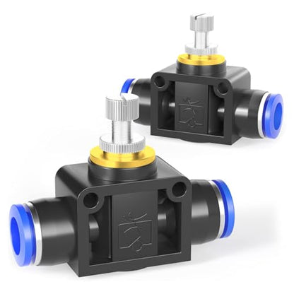 TAILONZ 4mm OD SCF-4 Air Flow Control Valve Push-to-Connect Fitting 5PCS - size: 4mm/Blue/5PCS