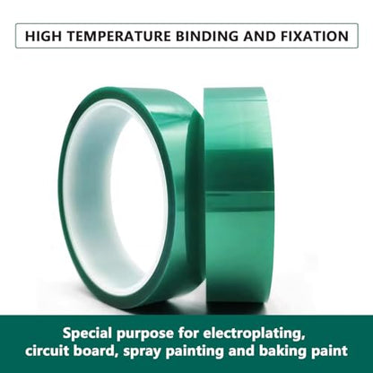 Viaky 3 Rolls High Temperature Tapes, 4/5''*108ft Heat Resistant Tape - color: Green