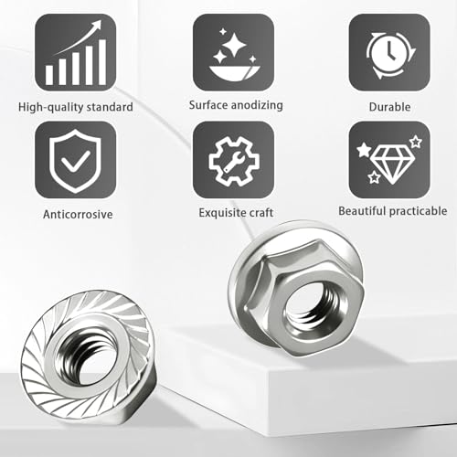 Flange M4 Lock Nuts Aluminum Alloy Serrated Nylon Self-Tightening M4 Wheel Hardware for Traxxas Redcat Arrma Axial HPI TLR ECX Model RC Car Crawler Truck Buggy Upgraded Parts, 4 Pcs - color: Silver, size: 4Pcs
