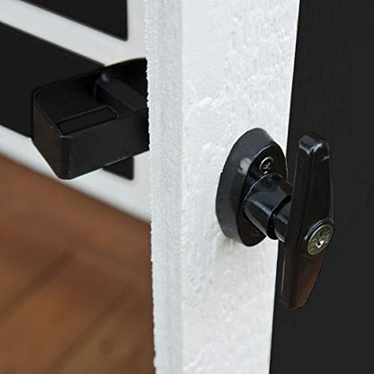 Shed Door Latch T-Handle Lock Kit with 4 Keys,Storage Barn Shed Door Hardware Lock Set 4½" and 5½" Stem - size: 5-1/2 Inch Stem