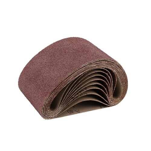 3 x 18 Inch Sanding Belts 40 Grit Aluminum Oxide Sanding Belt Sandpaper for Portable Belt Sander 10 Pcs Durable Material