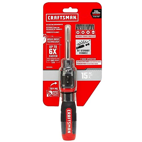CRAFTSMAN 15pc 6x SpeedDrive Ratcheting Screwdriver (CMHT68134)