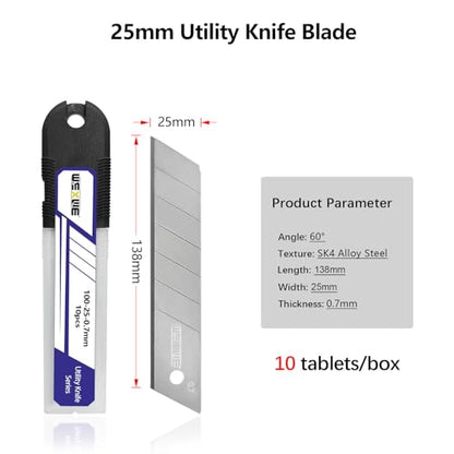 Tools 25mm Utility Knife Replacement Blades,60 Degree Snap Off SK4 Steel Blades for Retractable Cutting Knives, Hobby, Craft Knife, Box Cutter 20PCS - size: 25MM 20PC