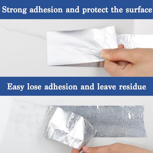Aluminum Foil Tape, 4in x 65ft 3.9Mil, Heavy Duty HVAC Tape - size: 4 inch x 65ft