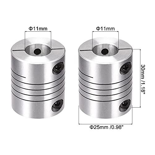uxcell 2PCS Motor Shaft 11mm to 11mm Helical Beam Coupler Coupling 25mm Dia 30mm Length - size: 11mm to 11mm