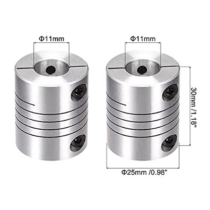 uxcell 2PCS Motor Shaft 11mm to 11mm Helical Beam Coupler Coupling 25mm Dia 30mm Length - size: 11mm to 11mm
