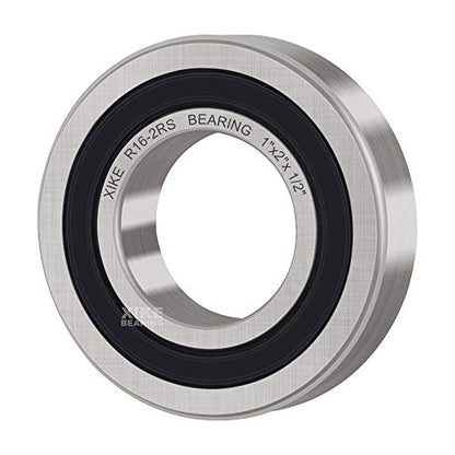 XIKE R16-2RS Sealed Deep Groove Ball Bearings, 12.7x25.4x6.35 mm, 10-Pack - size: R16-2RS - 12.7x25.4x6.35 mm