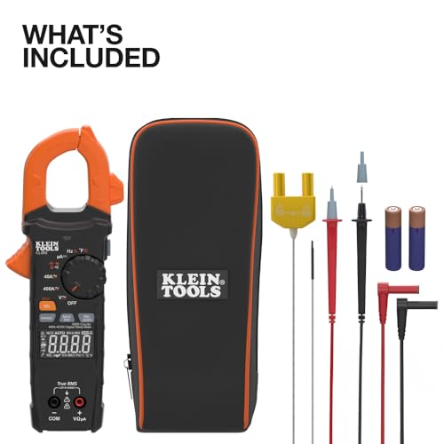 Klein Tools CL490 AC/DC Digital Clamp Meter with TRMS, Dual Display, Auto-Ranging, Current, Voltage, Resistance, Continuity, NCVT Detection, and Reverse Contrast LCD - size: Dual Display
