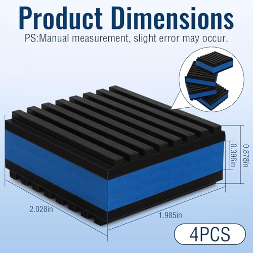 4 Pack Sound Isolation Pads 2 x 2 x 7/8 inches Designed for Turntables