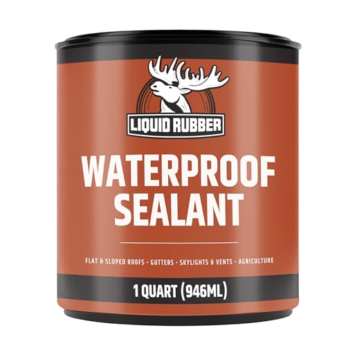 Liquid Rubber Waterproof Sealant - Roof & Gutter Coating, Black, 1 Quart - size: 1 Quart