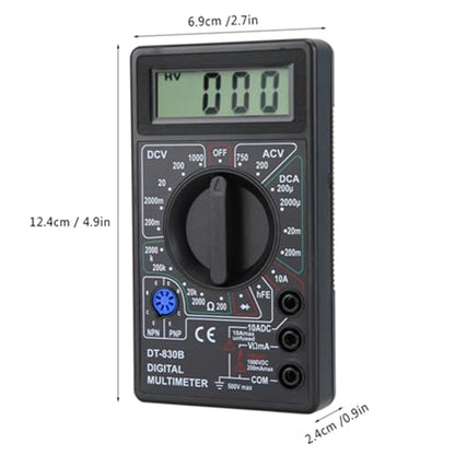 Digital Multimeter, DT-830B Multifunctional Portable LCD Digital Multimeter Amp Volt Ohm Tester Voltmeter Ohmmeter Meter for Laboratories, Factories