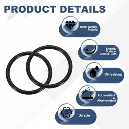 uxcell 10Pcs AS-329 O-Rings, Nitrile Rubber O-Rings 2" ID, 2-3/8" OD, 3/16" Width Round Sealing Gasket for Automotive Machine Plumbing Sealing Repair (70 Durometer, Black) - size: 2" ID, 2-3/8" OD, 3/16" Width