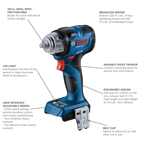 GDS18V-230CN 18V 3/8 In. Impact Wrench with Friction Ring (Bare Tool)