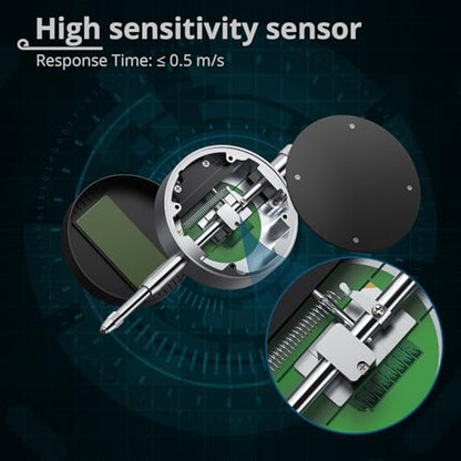 Digital Dial Indicator DTI,0-1in Range,0.0005in/0.01mm Resolution,LCD - color: Black
