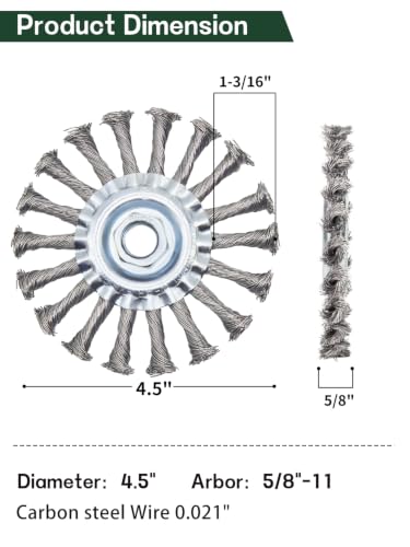 Wire Wheel Brush 4.5in for 4-1/2" Angle Grinder Rust Removal-2pcs - style: 4.5in Knotted