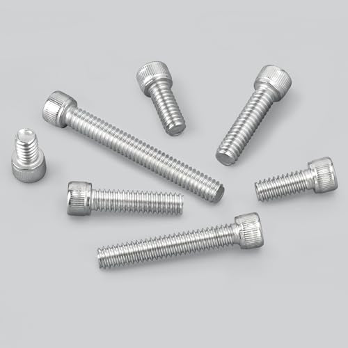 60 PCS 1/4-20 x 1/2" Hex Socket Head Cap Screws Bolts, Allen Socket Drive, Bright Finish, 304 Stainless Steel 1/4 inch Allen Bolt, Fully Machine Thread - color: Silver, size: 1/4-20 x 1/2"