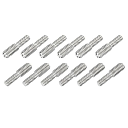 M8x15mm to M12x15mm Double End Threaded Stud Screw Reducing Bolt,304 Stainless Steel Thread Reducer Adapter for Furniture Fastener Welding, Hardware Connectors 12 Pack - size: M8x15mm to M12x15mm