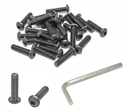 iexcell 25 Pcs 1/4-20 x 1 Alloy Steel 10.9 Grade Hex Socket Button Head Cap Screws Bolts Kit, Black Oxide Finish - size: 1/4-20 x 1"