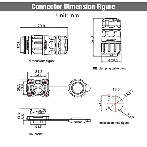 2 Pin 2 PCS Aviation Plastic Waterproof Electrical Connector for Industrial, Power, Indoor, and Outdoor Wire Connections - style: 2PIN, 2PCS
