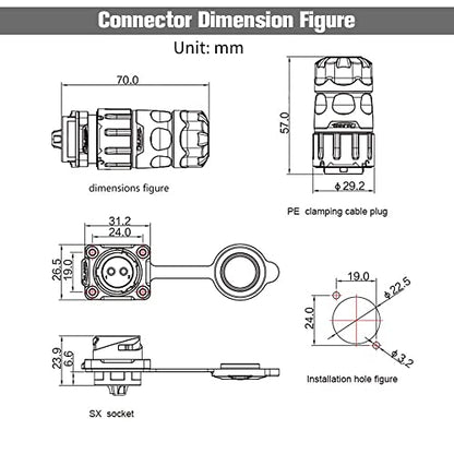2 Pin 2 PCS Aviation Plastic Waterproof Electrical Connector for Industrial, Power, Indoor, and Outdoor Wire Connections - style: 2PIN, 2PCS