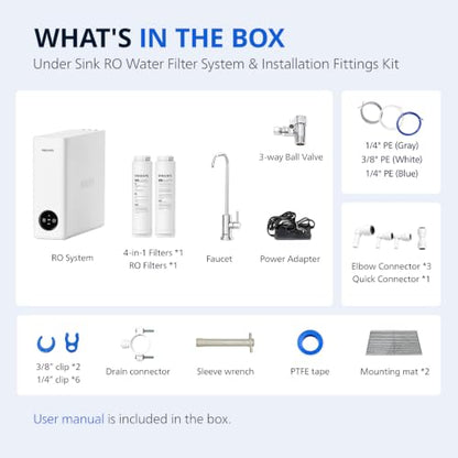 Philips Tankless Reverse Osmosis System, 600 GPD, Self-Cleaning RO System - size: High‑Flow Model