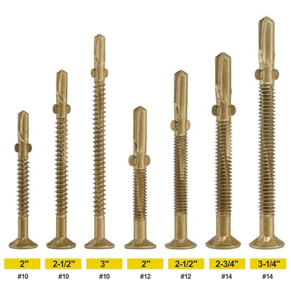 #10 x 1-5/8 Self-Tapping Trailer Deck Screws,120PcsT25 Star Bits Screws - color: Gold, size: #10 x 1-5/8in 120pcs