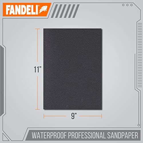 Fandeli | Waterproof Sandpaper | 2000 Grit | 25 Sheets 9'' x 11'' | For Car Polishing, Wooden Furniture Sanding and Metal Sanding | Water Resistant - style: 2000 Grit