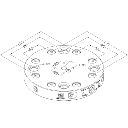 XinDian Quick Zero Point plate Ø180mm (7.09") D96-C - style: D96-C