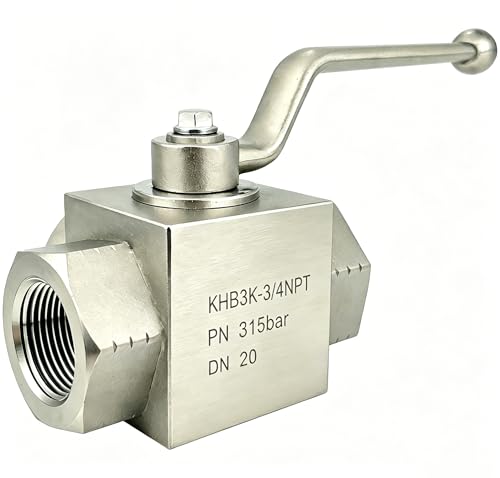 Autovo High Pressure Hydraulic Ball Valve KHB3K 3/4'' NPT,Shut-Off 3 Way Ball Valve,3/4" NPT Hydraulic Valve 4568 PSI - size: SR-KHB3K-3/4NPT-08-US-001