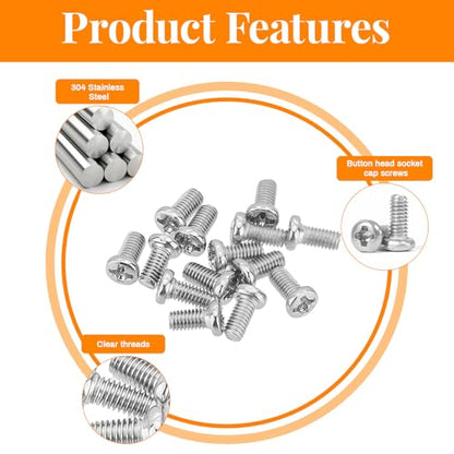 530Pcs 304 Stainless Steel Metric Micro Screws Nuts Assortment, M1.4x3/4/5/6/8mm Sizes, Phillips Pan Head, Fully Threaded Kit for Arduino, RC Models, Electronics, DIY Projects - size: M1.4x3/4/5/6/8-530Pcs