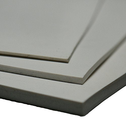 Rubber-Cal Nitrile - Commercial Grade White - 60A - Off-White Buna Sheets - 3/8" Thick x 8" Width x 8" Length - size: 8" x 8"