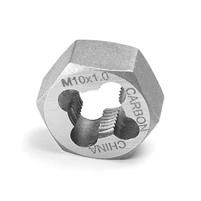 Utoolmart Hex Rethreading Die, M10 x 1.0 Pitch, Carbon Steel Thread Die, Hex Rethreading Die Machine Thread Die, Hexagon Taper Pipe Die - size: M10×1.0 Fine Teeth