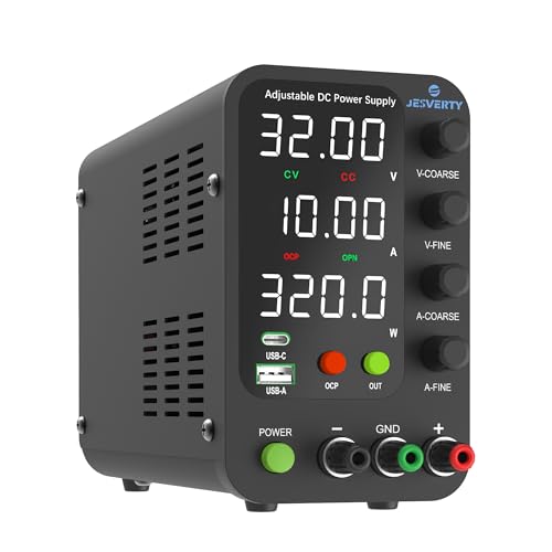 DC Power Supply Variable, 0-32V 0-10A Switching Bench Power Supply with 20W USB & Type-C Quick-Charge, Encoder Corase & Fine Adjustment Knob, Output Switch, 4-Digit LED Display - SPS-3010V - color: Upgraded, size: 30V 10A