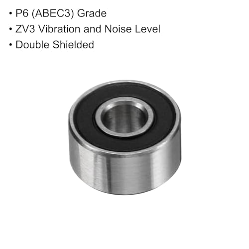 uxcell 10pcs 693-2RS Bearing 3x8x4mm, Chrome Steel, Miniature, ABEC3 - size: 693-2RS