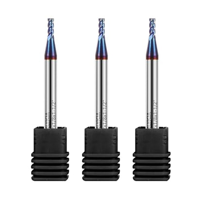 3PCS 3/32" 4 Flute End Mills Set for Stainless Steel (Nano-Coated) - size: 3/32 in
