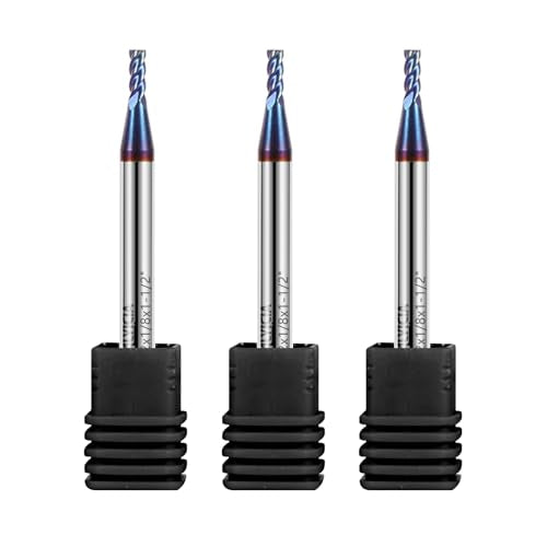 3PCS 3/32" 4 Flute End Mills Set for Stainless Steel (Nano-Coated) - size: 3/32 in