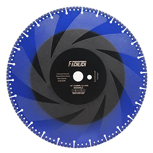 14" Metal Cutting Blade 350mm Diamond Cut Off Wheel All Purpose Heavy Duty for Stainless Steel Rebar Metal Reinforced Concrete - size: 14"/350mm