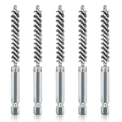 5Pcs 5/16" Stainless Steel Wire Bore Brush for Power Drill Cleaning - size: 8mm | 5/16"