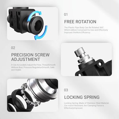 1/4 Push To Connect Valve,Shut Off Air Flow Control Fittings - color: Black BUC+SA, size: 1/4"OD