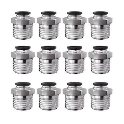 1/2 Push to Connect Fittings npt Thread to 1/4 Air Line Quick - size: 1/4"OD x 1/2"NPT