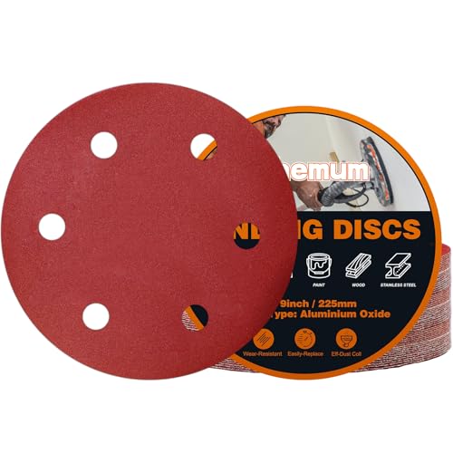 30 PCS 9 Inch Drywall Sanding Discs 240 Grit 6 Hole - color: 6 Hole, size: Grit 240