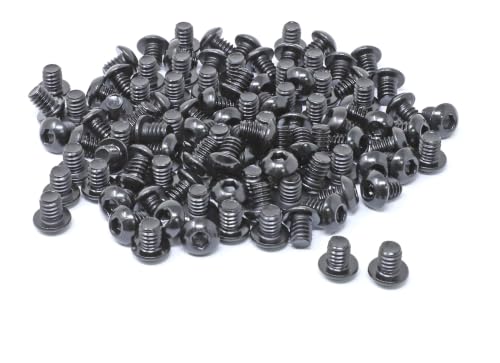 iexcell 100 Pcs 1/4-20 x 5/16" Stainless Steel 304 Hex Socket Button Head Cap Screws Bolts, Black Oxide Finish, with Hex Key Spanner - size: 1/4-20 x 5/16"