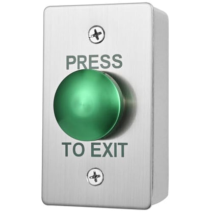 Push to Exit Button for Door Access Control Big Press Button Waterproof Stainless Steel Shell with Back Mounted Box NO/COM Output - color: 3.4''x2.0'' with Box