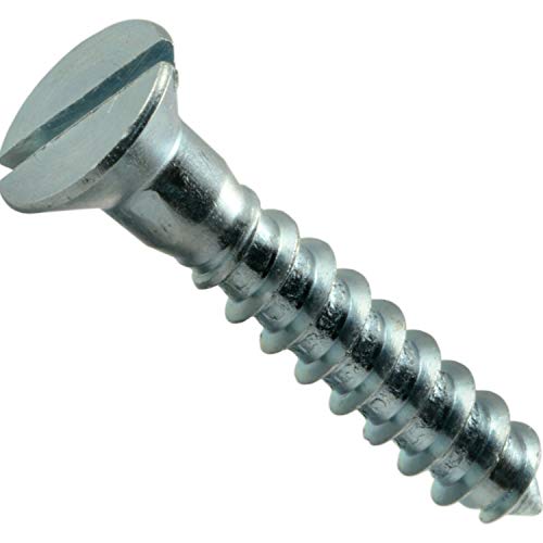 Hard-to-Find Fastener 014973311780 Slotted Flat Wood Screws, 12 x 1-1/4, Piece-36, zinc - size: 12 x 1-1/4-Inch