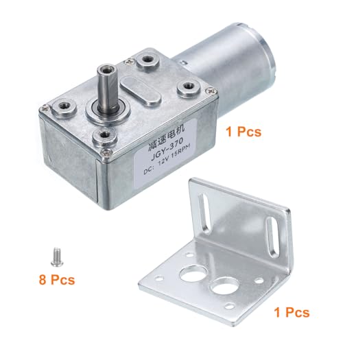 MECCANIXITY DC 12V High Torque Turbine Worm Geared Motor with 6mm Shaft 15RPM Geared Motor Gear Box Reduction Motor for Boat, Car, Fan, Home Appliance - style: 15 RPM