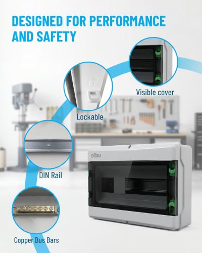 Circuit Breaker Box, IP66 Distribution Protection Box (HA-18 Way-H) - size: HA-18- 15.8x9x4.7 INCH