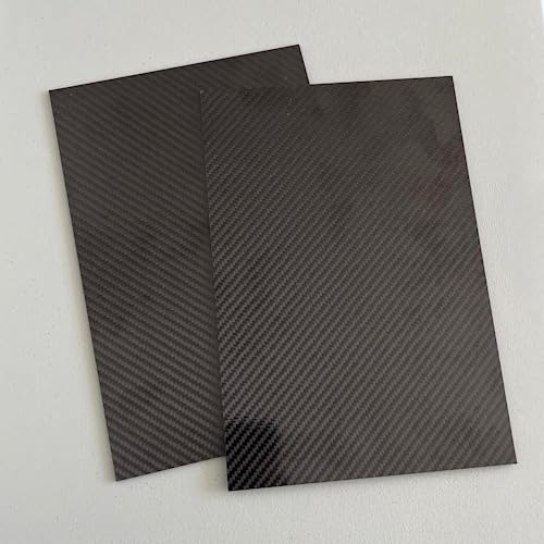 Carbon Fiber Sheet 1mm, 3mm, or 5mm Thickness; Carbon Fiber Sheets Carbon Fiber Plate Twill Weave Carbon Fiber Panel Glossy or Matte Finish (200 X 300 mm or 7.8 X 11.8 Inches) - size: 3mm Thickness, style: Glossy Finish